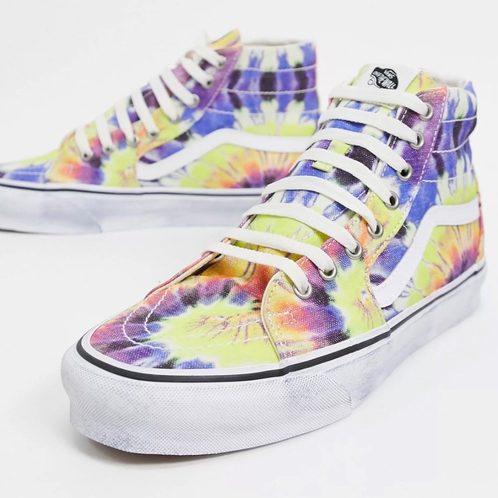 NEW VANS SK8-Hi Tapered sneakers in washed tie-dye